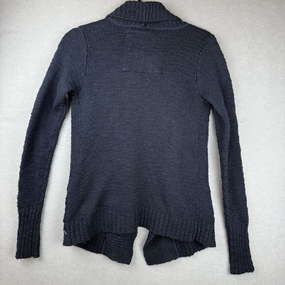 Vtg Abercrombie & Fitch Womens Cardigan Navy Blue Wool Sz S Classic Y2K Preppy - Picture 8 of 8